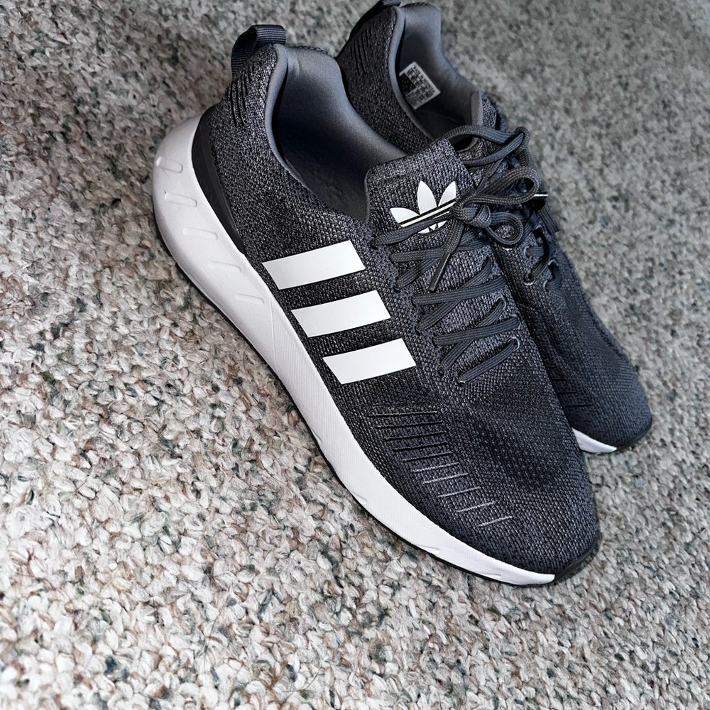 Adidas Charcoal and White Running Shoes